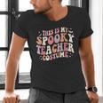 Retro Halloween This Is My Spooky School Teacher Costume Men's V-Neck T-Shirt, gift for family, gift for coworker Retro Halloween This Is My Spooky School Teacher Costume Men's V-Neck T-Shirt, gift for family, gift for coworker