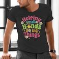 Retro Helping Small Hands Do Big Things Teacher Appreciation For Men Women Men's V-Neck T-Shirt, gift for family, gift for coworker Retro Helping Small Hands Do Big Things Teacher Appreciation For Men Women Men's V-Neck T-Shirt, gift for family, gift for coworker