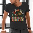 Retro Instructional Assistant Wildflowers Teacher Aide Men's V-Neck T-Shirt, gift for family, gift for coworker