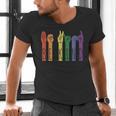 Retro Be Kind ASL Deaf Teacher Sign Language Gay Pride Men's V-Neck T-Shirt, gift for family, gift for coworker