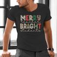 Retro Merry Teacher Bright Students Christmas Teacher Men's V-Neck T-Shirt, gift for family, gift for coworker Retro Merry Teacher Bright Students Christmas Teacher Men's V-Neck T-Shirt, gift for family, gift for coworker
