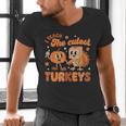 Retro I Teach The Cutest Turkey Thanksgiving Pumpkin Teacher Men's V-Neck T-Shirt, gift for family, gift for coworker