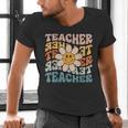 Retro Teacher Daisy Colorful Elementary School Teacher Men's V-Neck T-Shirt, gift for family, gift for coworker Retro Teacher Daisy Colorful Elementary School Teacher Men's V-Neck T-Shirt, gift for family, gift for coworker