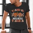 Retro Thankful Music Teacher Pumpkin Fall Thanksgiving Men's V-Neck T-Shirt, gift for family, gift for coworker Retro Thankful Music Teacher Pumpkin Fall Thanksgiving Men's V-Neck T-Shirt, gift for family, gift for coworker