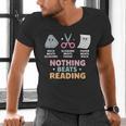Rock Paper Scissors Teacher Librarian Nothing Beats Reading Men's V-Neck T-Shirt, gift for family, gift for coworker