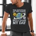 Rotation Of Earth Science Teacher Earth Day Men Women Men's V-Neck T-Shirt, Science Teacher Shirts, gift for family, gift for coworker