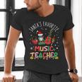 Santa's Favorite Music Teacher Christmas Santa Hat Matching Men's V-Neck T-Shirt, gift for family, gift for coworker Santa's Favorite Music Teacher Christmas Santa Hat Matching Men's V-Neck T-Shirt, gift for family, gift for coworker