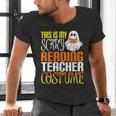 This Is My Scary Reading Teacher Costume Halloween School Men's V-Neck T-Shirt, gift for family, gift for coworker This Is My Scary Reading Teacher Costume Halloween School Men's V-Neck T-Shirt, gift for family, gift for coworker