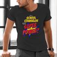 School Counselor Teacher Superhero Superpower Comic Book Men's V-Neck T-Shirt, gift for family, gift for coworker School Counselor Teacher Superhero Superpower Comic Book Men's V-Neck T-Shirt, gift for family, gift for coworker