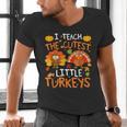 School Thankful I Teach The Cutest Little Turkeys Thanksgiving Teacher Men's V-Neck T-Shirt, gift for family, gift for coworker