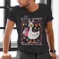 Silly Goose Teacher Club Animal Lover Groovy Teacher Men's V-Neck T-Shirt, Groovy Teacher Shirts, gift for family, gift for coworker