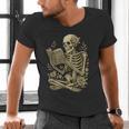 Skeleton Book Floral Skull Halloween Teacher Costume Men's V-Neck T-Shirt, gift for family, gift for coworker Skeleton Book Floral Skull Halloween Teacher Costume Men's V-Neck T-Shirt, gift for family, gift for coworker