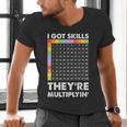 I Got Skills They'Re Multiplying Nerd Math Teacher Men's V-Neck T-Shirt, gift for family, gift for coworker I Got Skills They'Re Multiplying Nerd Math Teacher Men's V-Neck T-Shirt, gift for family, gift for coworker
