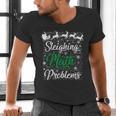 Sleighing Math Problem Xmas In Math Teacher Christmas Men Women Men's V-Neck T-Shirt, gift for family, gift for coworker