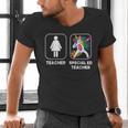 Special Ed Teacher Dabbing Unicorn Teacher Women Men's V-Neck T-Shirt, gift for family, gift for coworker