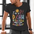 Special Education ASL Teacher Superpower DHH Teacher Men's V-Neck T-Shirt, gift for family, gift for coworker Special Education ASL Teacher Superpower DHH Teacher Men's V-Neck T-Shirt, gift for family, gift for coworker