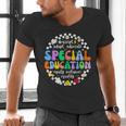 Special Education Teacher SPED Squad Team Kids Men Groovy Men's V-Neck T-Shirt, Groovy Teacher Shirts, gift for family, gift for coworker