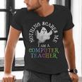 This Is My Spooky COMPUTER TEACHER Costume Don't Scare Me Men's V-Neck T-Shirt, gift for family, gift for coworker