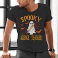 Spooky Science Teacher Ghost Halloween School Women Men's V-Neck T-Shirt, Science Teacher Shirts, gift for family, gift for coworker