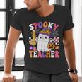 Spooky Teacher Ghost Pencil Teach Halloween Teacher Men's V-Neck T-Shirt, gift for family, gift for coworker