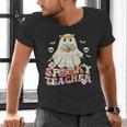 Spooky Teacher Groovy Retro Ghost Teacher Halloween 2023 For Men Women Kids Men's V-Neck T-Shirt, Groovy Teacher Shirts, gift for family, gift for coworker Spooky Teacher Groovy Retro Ghost Teacher Halloween 2023 For Men Women Kids Men's V-Neck T-Shirt, Groovy Teacher Shirts, gift for family, gift for coworker