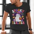 Spooky Teacher Halloween Cute Halloween Teacher Ghost Men's V-Neck T-Shirt, gift for family, gift for coworker