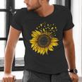 Sunflower Puzzle Pieces Autism Awareness For Mom Teacher For Women Men's V-Neck T-Shirt, gift for family, gift for coworker