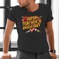 Super Teacher's Assistant Educational Superhero Men's V-Neck T-Shirt, gift for family, gift for coworker Super Teacher's Assistant Educational Superhero Men's V-Neck T-Shirt, gift for family, gift for coworker
