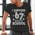 I Survived 67 Days Of School Teachers Students Men's V-Neck T-Shirt, gift for family, gift for coworker