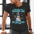 Surviving The Teacher Life Pjs Pajamas Christmas Xmas Teache Men's V-Neck T-Shirt, gift for family, gift for coworker