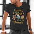 I Teach The Cutest Owls On The Branch Teacher Fall Autumn Men's V-Neck T-Shirt, gift for family, gift for coworker