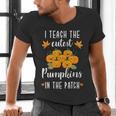 I Teach The Cutest Pumpkins In The Patch Halloween Teacher Men's V-Neck T-Shirt, gift for family, gift for coworker