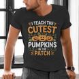 I Teach The Cutest Pumpkins In The Patch Halloween Teacher Men's V-Neck T-Shirt, gift for family, gift for coworker