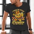 I Teach The Cutest Pumpkins In The Patch Teacher Halloween Men's V-Neck T-Shirt, gift for family, gift for coworker