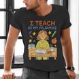 I Teach In My Pajamas Crayon Home School Teacher PJs Men's V-Neck T-Shirt, gift for family, gift for coworker I Teach In My Pajamas Crayon Home School Teacher PJs Men's V-Neck T-Shirt, gift for family, gift for coworker