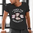 I Teach The Smartest Axolotls Cute Teacher Axolotl Men's V-Neck T-Shirt, gift for family, gift for coworker I Teach The Smartest Axolotls Cute Teacher Axolotl Men's V-Neck T-Shirt, gift for family, gift for coworker