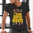 I Teach Super Heroes Comic Book Hero Teacher School Men's V-Neck T-Shirt, Super Teacher Shirts, gift for family, gift for coworker