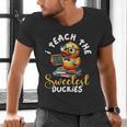 I Teach The Sweetest Duckies Teacher Rubber Duck Teaching Men's V-Neck T-Shirt, gift for family, gift for coworker I Teach The Sweetest Duckies Teacher Rubber Duck Teaching Men's V-Neck T-Shirt, gift for family, gift for coworker