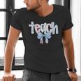 Teach Teacher Coquette Bow Pencil Back To School First Day Men's V-Neck T-Shirt, gift for family, gift for coworker Teach Teacher Coquette Bow Pencil Back To School First Day Men's V-Neck T-Shirt, gift for family, gift for coworker