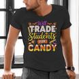 Teacher Cute Will Trade Students For Candy Halloween Costume Men's V-Neck T-Shirt, gift for family, gift for coworker