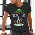 The Teacher Elf Christmas Family Matching Xmas Group For Men Women Men's V-Neck T-Shirt, gift for family, gift for coworker