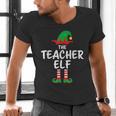 The Teacher Elf Matching Family Christmas Men's V-Neck T-Shirt, gift for family, gift for coworker
