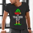 Teacher Elf Matching Family Christmas Women Men Men's V-Neck T-Shirt, gift for family, gift for coworker