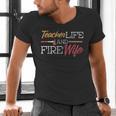 Teacher And Firefighter Wife Shirt Teacher Life Fire Wife Men's V-Neck T-Shirt, gift for family, gift for coworker Teacher And Firefighter Wife Shirt Teacher Life Fire Wife Men's V-Neck T-Shirt, gift for family, gift for coworker
