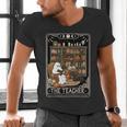 The Teacher Ghost Book Reading Books Lover Halloween Men's V-Neck T-Shirt, gift for family, gift for coworker