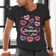 Teacher Positive Affirmations Candy Heart Valentine's Day Men's V-Neck T-Shirt, gift for family, gift for coworker