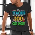 My Teacher Survived 100 Days Of Me Dab 100 Days Of School For Men Women Kids Men's V-Neck T-Shirt, gift for family, gift for coworker My Teacher Survived 100 Days Of Me Dab 100 Days Of School For Men Women Kids Men's V-Neck T-Shirt, gift for family, gift for coworker