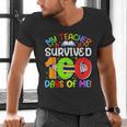 My Teacher Survived 100 Days Of Me 100 Days Of School Men's V-Neck T-Shirt, gift for family, gift for coworker My Teacher Survived 100 Days Of Me 100 Days Of School Men's V-Neck T-Shirt, gift for family, gift for coworker