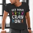 Teacher's Get Your Cray On Dabbing Crayons Men's V-Neck T-Shirt, gift for family, gift for coworker Teacher's Get Your Cray On Dabbing Crayons Men's V-Neck T-Shirt, gift for family, gift for coworker