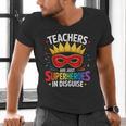 Teachers Are Just Superheroes In Disguise Fun Back To School Men's V-Neck T-Shirt, gift for family, gift for coworker